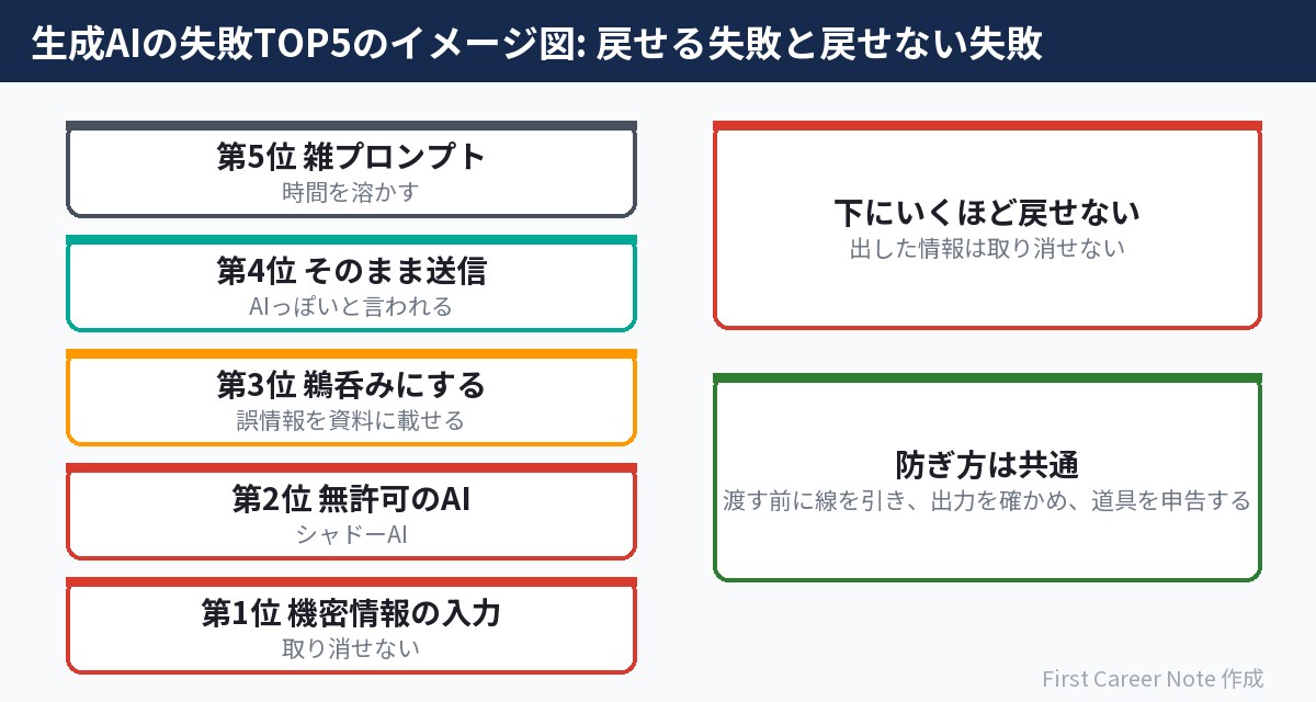 生成AIの失敗TOP5:下にいくほど取り返しがつかない