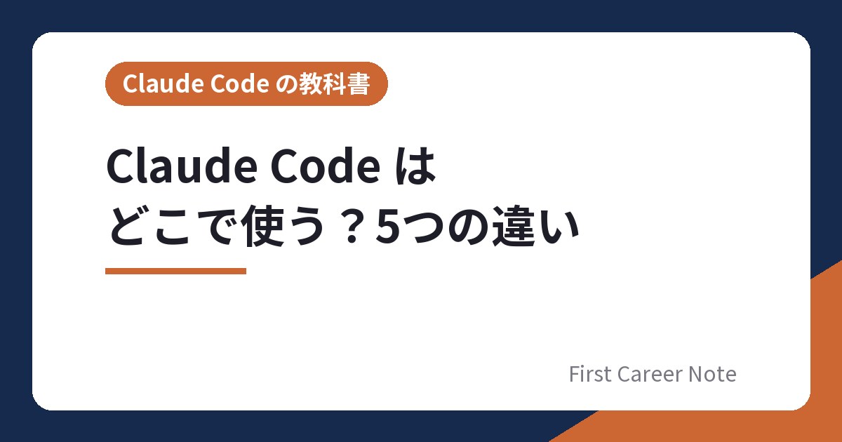 Claude Code はどこで使う？5つの使う場所の違い
